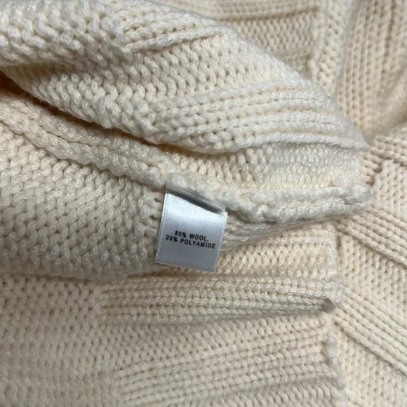 St. John Cardigan Knit Sweater Open Wool Blend Cream Ivory Size PS Petite Small - Picture 6 of 8